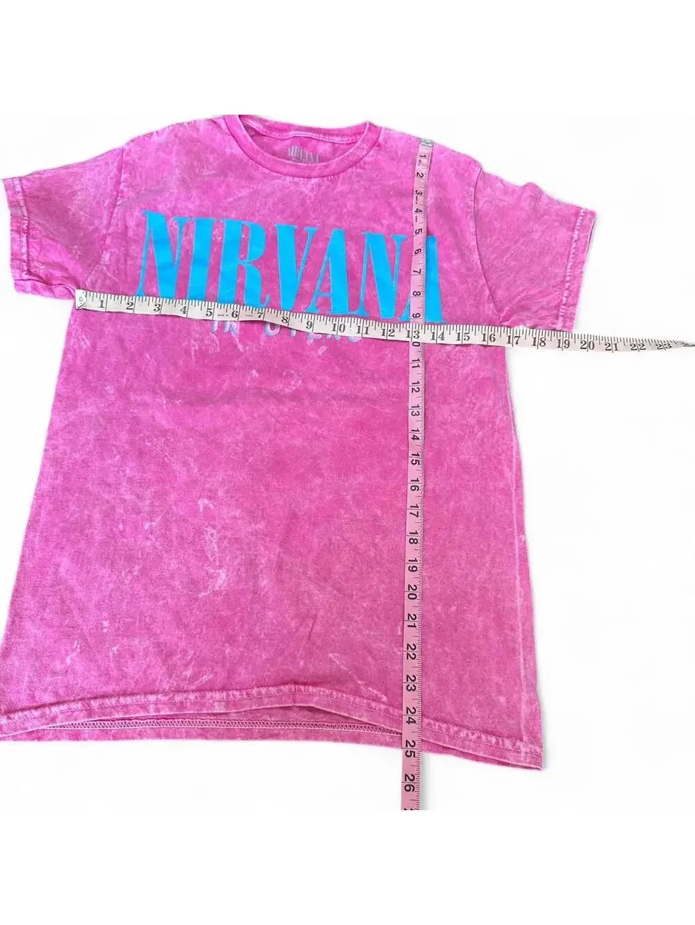 NIRVANA In Utero Pink Bleach Dye Tee - Small